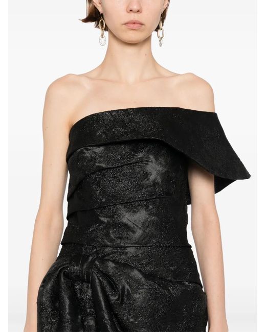Saiid Kobeisy Black Brocade Mini Dress