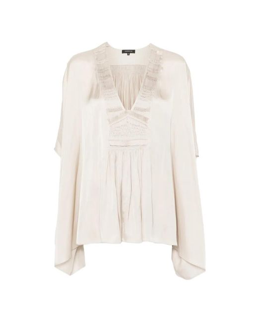 Barbara Bui Gesmockte Geplooide Top in het White