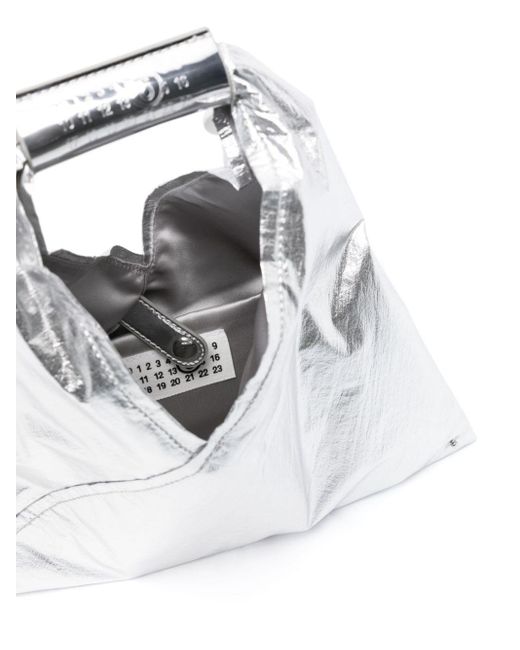 MM6 by Maison Martin Margiela White Silver Japanese Mini Metallic Tote Bag - Women's - Polyester/polyurethane/polyamide
