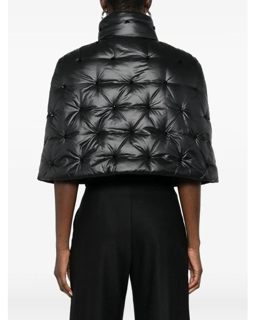 Amen Black Quilted Zip-Up Cape