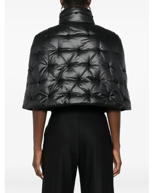 Amen Gewatteerde Cape Met Rits in het Black