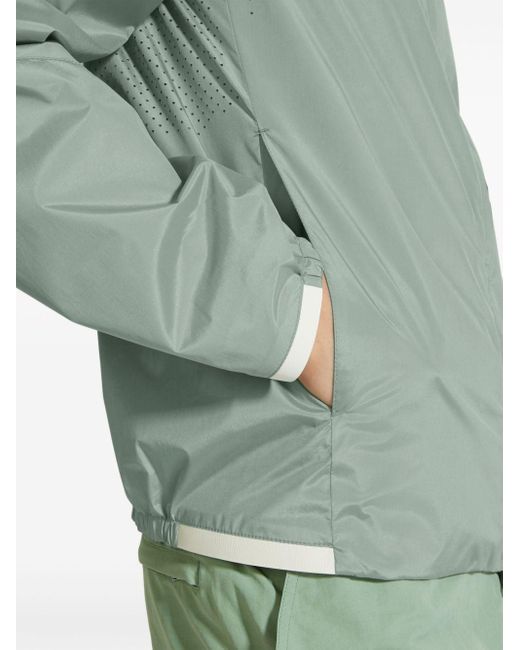 Zegna Green Funnel-neck Silk Jacket for men