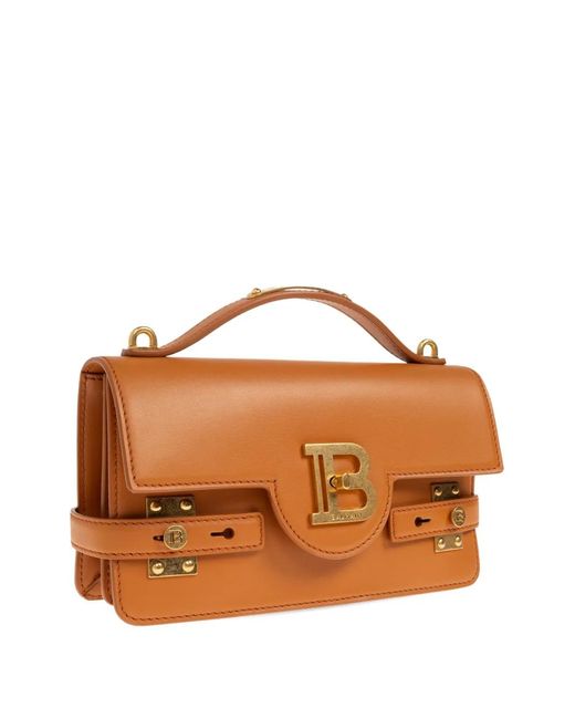 Balmain Brown 24 B-Buzz Top-Handle Cross Body Bag