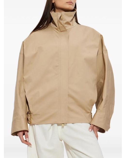 DARKPARK Natural Celine High Neck Belted Jacket
