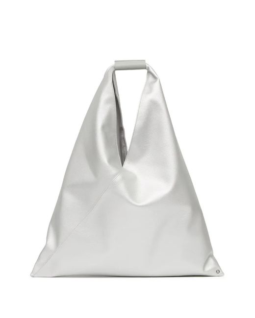 MM6 by Maison Margiela White Japanese Triangular Folded Tote Bag