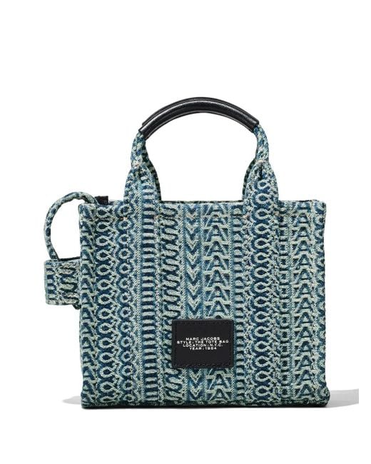 Marc Jacobs Blue Monogram Denim Crossbody Tote Bag