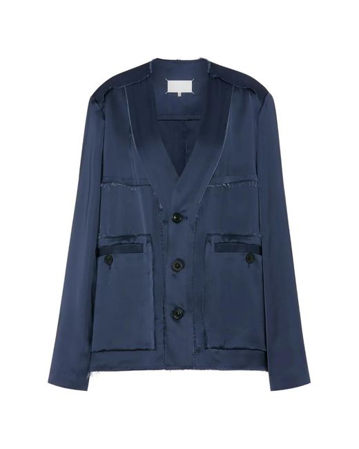 Maison Margiela Blue V-Neck Jacket