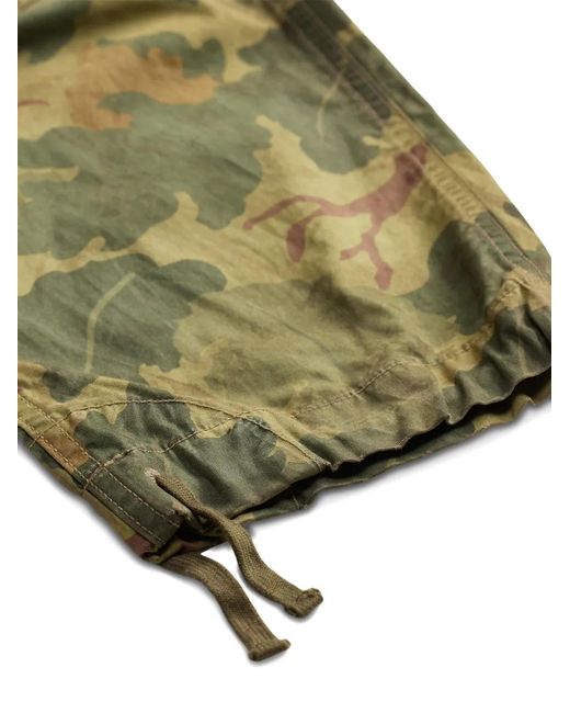 RRL Green Camouflage-Print Loose-Fit Jeans for men