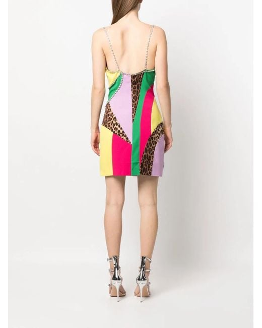 Philipp Plein Pink Patchwork Mini Dress