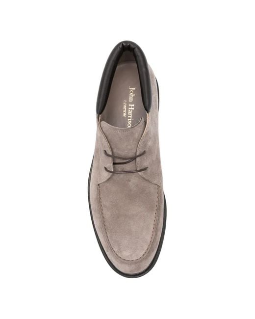 JOHN HARRISON Brown Suede Derby Shoes for men