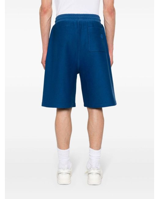 Moncler Blue Logo-embossed Track Shorts for men