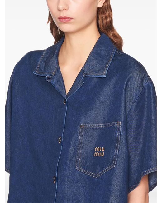 Miu Miu Blue Klassisches Jeanshemd