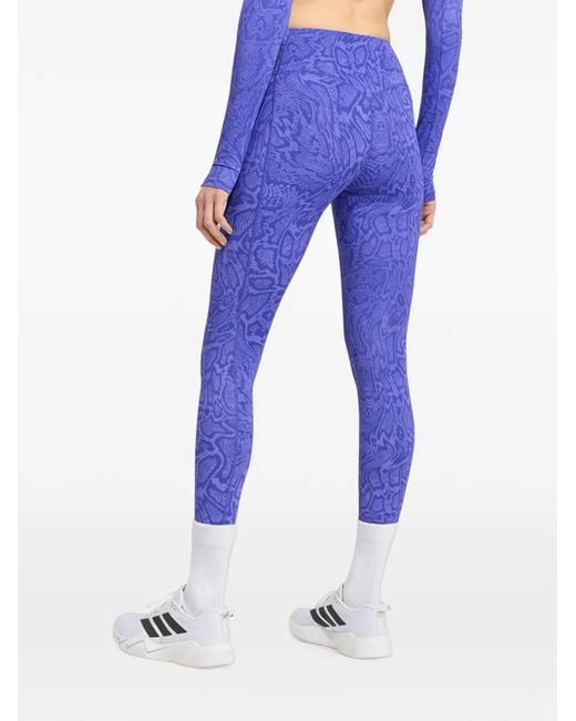 Adidas Blue Optime Primelift Snake 7/8 Leggings