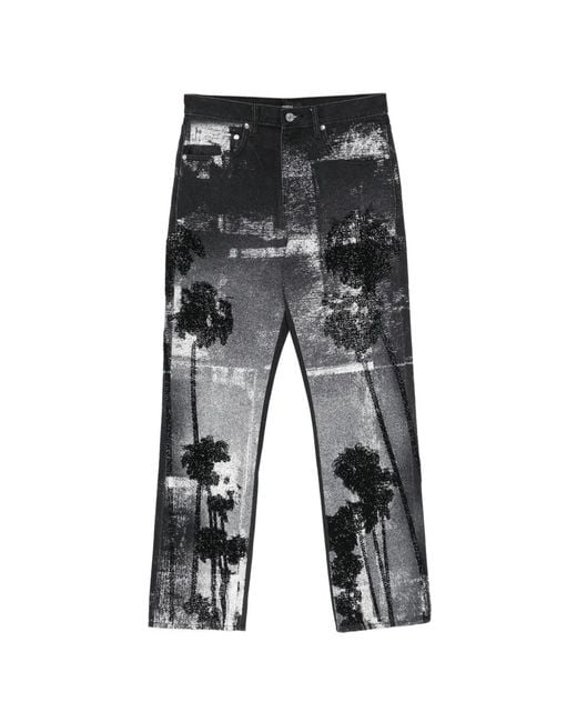 Purple Brand Gray Beaded Palms Denim Jeans for men