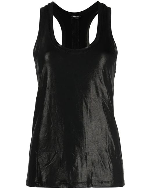 Tom Ford Black Laminated Tank Top