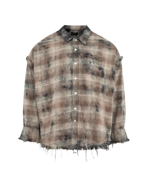 R13 Gray Distressed Shirt for men