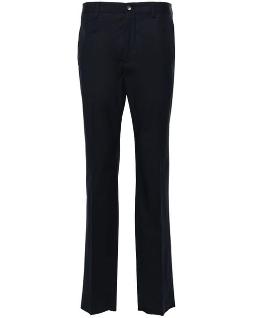 Etro Blue Mid-rise Poplin Chino Trousers for men