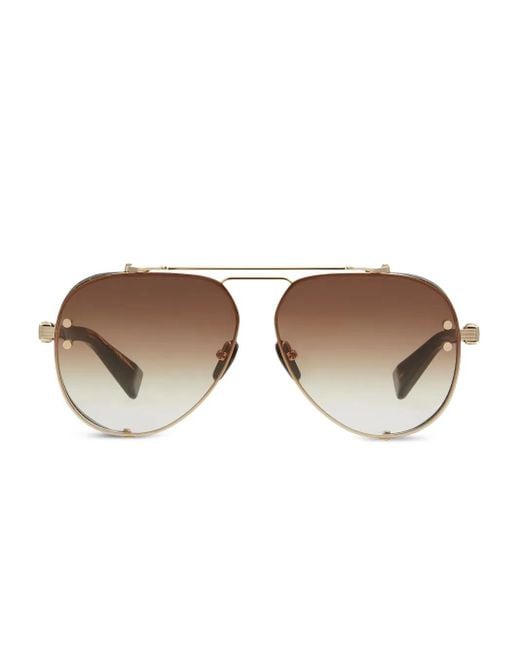 Lunettes De Soleil À Monture Pilote Balmain en coloris Brown