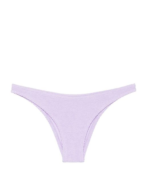 Mc2 Saint Barth Purple Shirred Bikini Bottom
