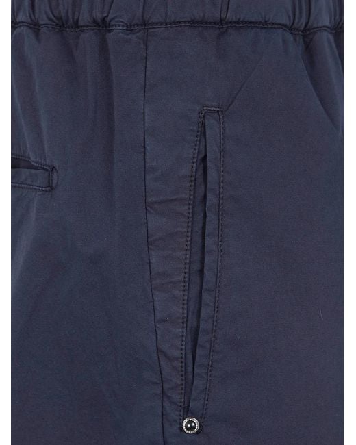 White Sand Blue Pocket Elasticated Trousers for men