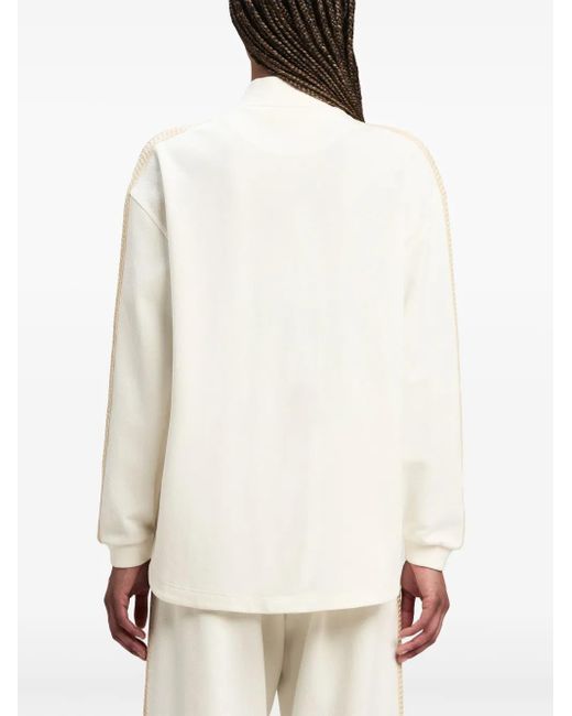 Palm Angels Natural Logo-Embroidered Cotton Track Shirt