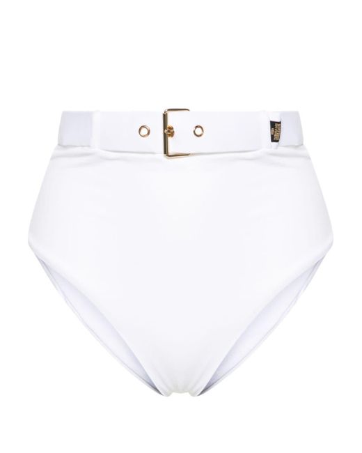 Moschino White High-waisted Belted Bikini Bottoms