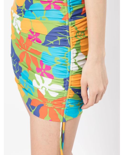 Faithfull The Brand Blue Floral-Print Short Skirt