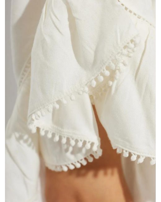 Isabel Marant White Melicia Ruffled Wrap-Style Mini Dress