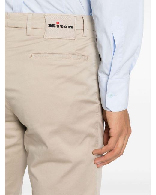 Pantalon en coton à coupe slim Kiton pour homme en coloris Natural