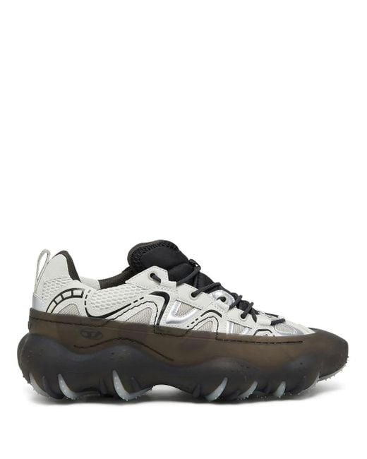 DIESEL Black S-Prototype P1-Sneakers With Transparent Rubber Overlay for men