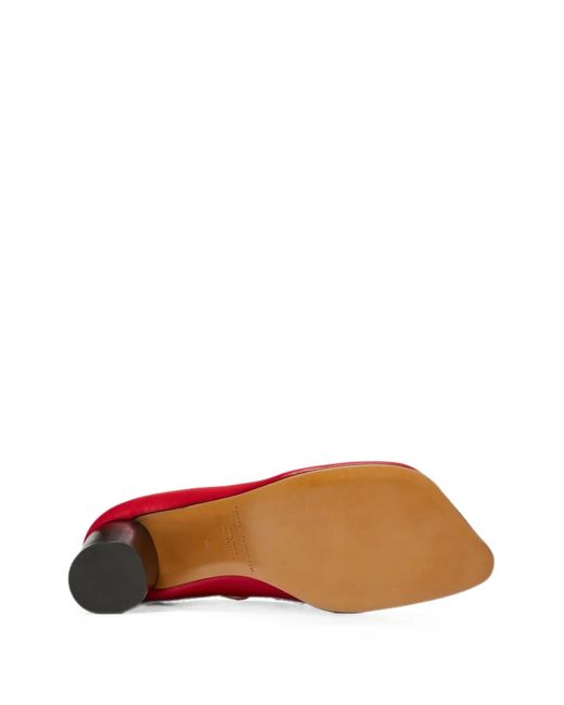 Niccolò Pasqualetti Red Obliqua Block-Heel Pumps