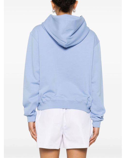 Woolrich Blue Logo-embroidered Cotton Hoodie
