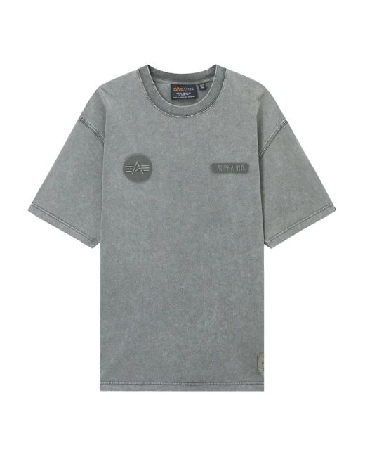 メンズ Alpha Industries ロゴ Tシャツ Gray