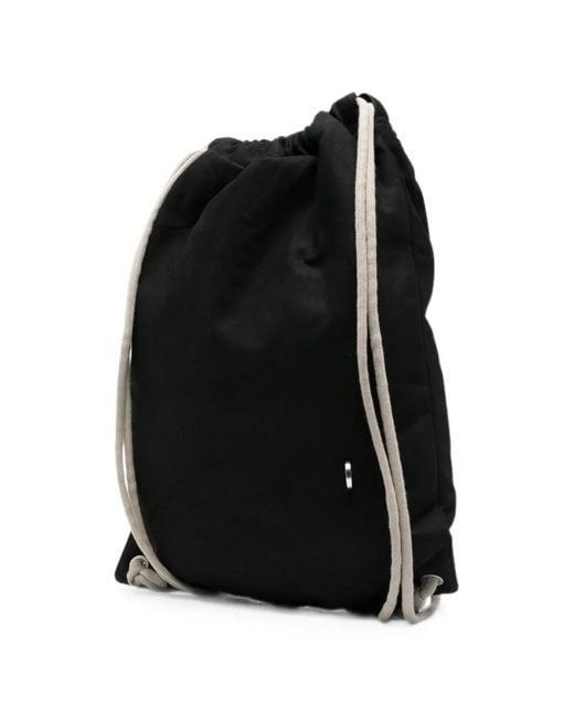 Rick Owens Black Drawstring-Fastening Backpack for men