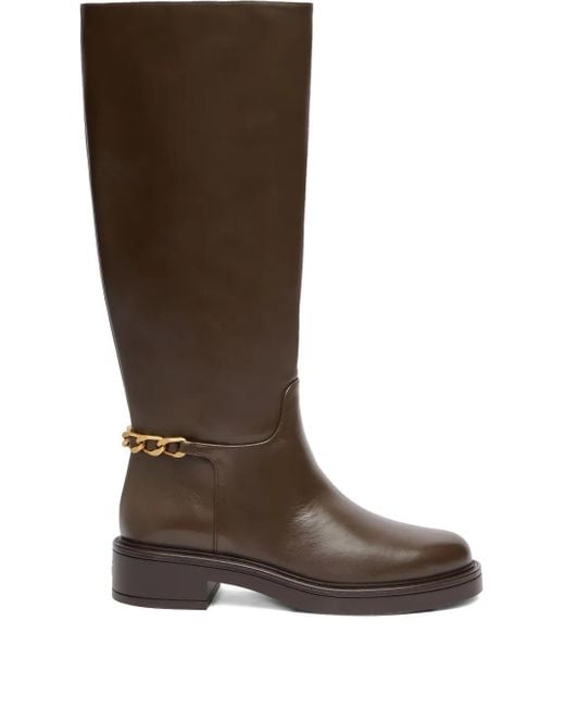 Stuart Weitzman Brown 20Mm Soluxe Celia Chain Boots