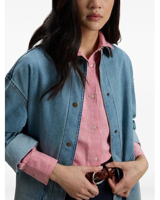 Woolrich Blue Shirt-Collar Pocket Denim Jacket