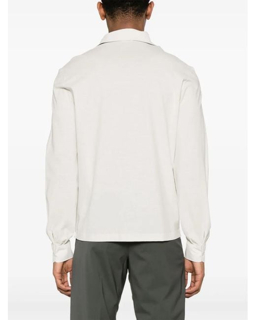 Herno White Spread-Collar Cotton Shirt for men