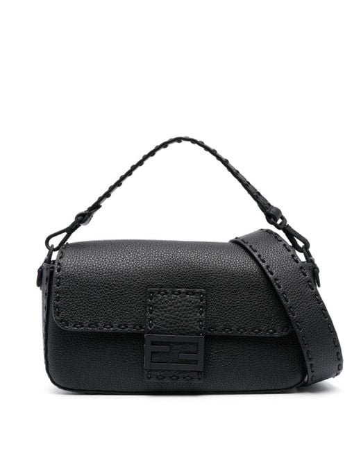 Fendi Black Selleria Leather Shoulder Bag for men