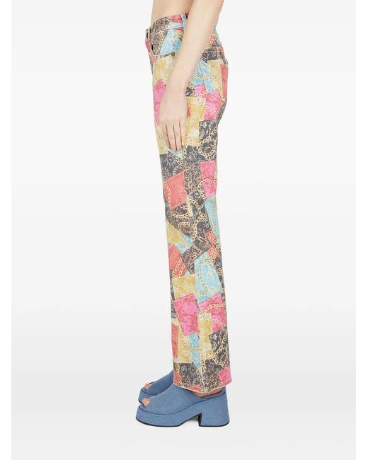 Guess Black Printed Flared Jeans