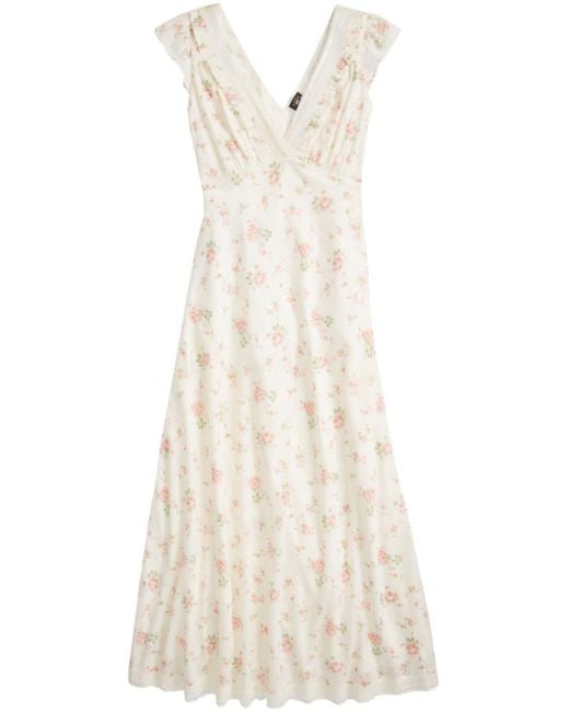 RRL White Floral-print Maxi Dress