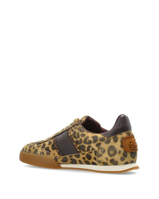 Etro Green Leopard-Print Sneakers