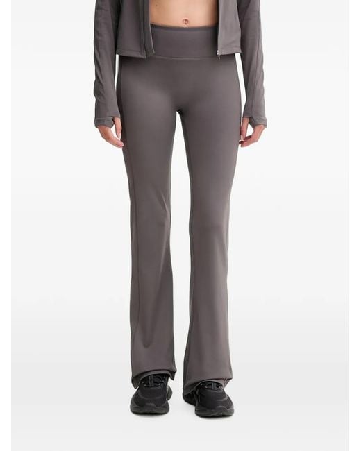 Casall Gray Logo-Print Flared Trousers