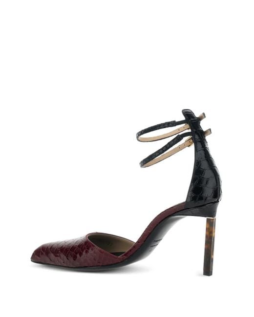 Tom Ford Metallic Ankle Strap Stiletto Heel Pumps