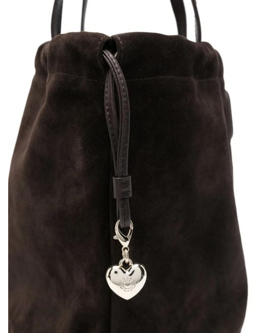 Bolso shopper de ante con asa superior Maje de color Black