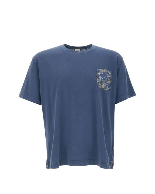 Bob Blue Paisley-Pocket T-Shirt for men