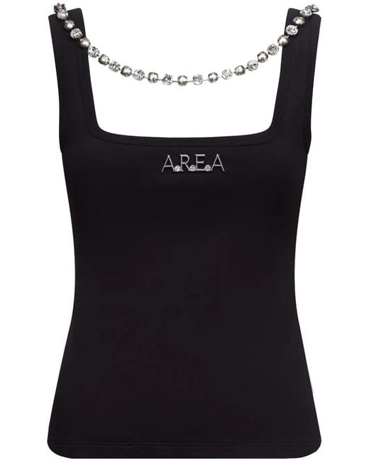 Area Black Trägershirt Mit Logo-Schild