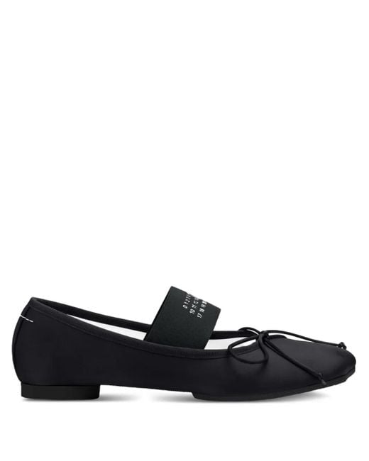 MM6 by Maison Martin Margiela Black Strap-Detail Ballet Flats