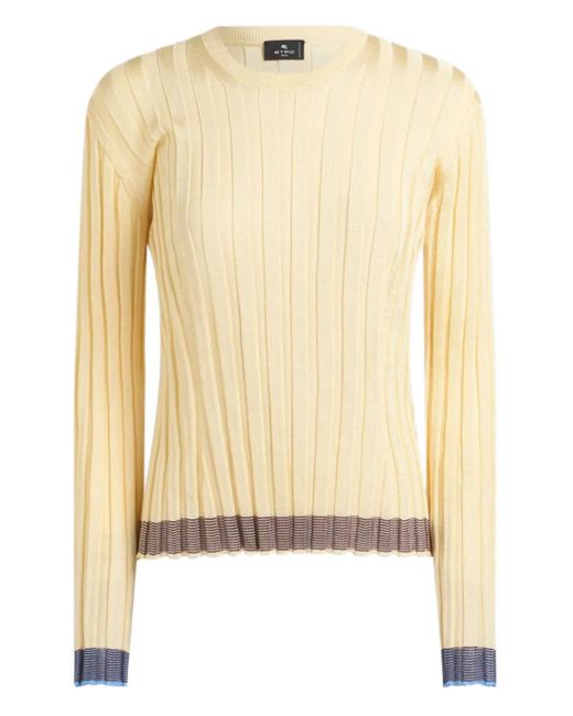 Etro Natural Ribbed Knit Top