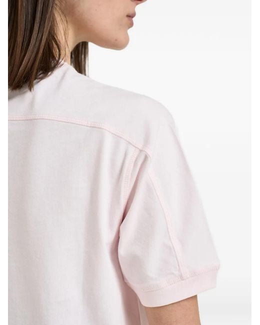 Anine Bing White T-Shirt À Logo Et Broderie