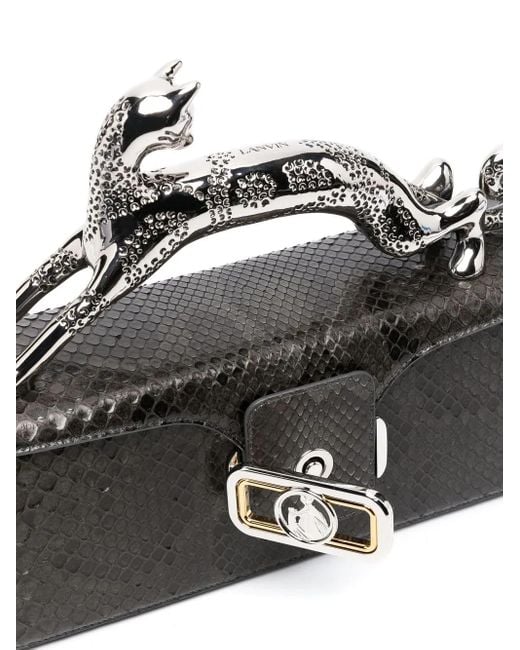 Lanvin Black Snakeskin Mini Tote